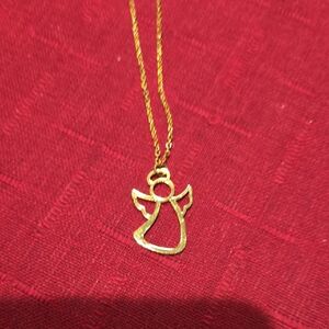 Elegant Gold Angel Pendant Necklace